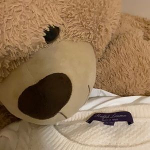 Cashmere Ralph Lauren ivory crop sweater made in Italy